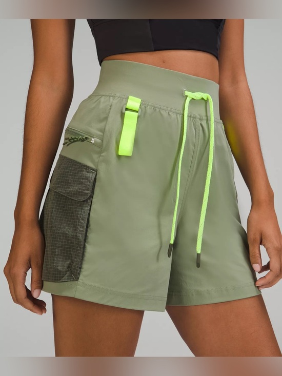 lululemon athletica Pants - Lululemon Women’s Multi-Pocket Cargo High-Rise Hiking Shorts (5") in Olive Green